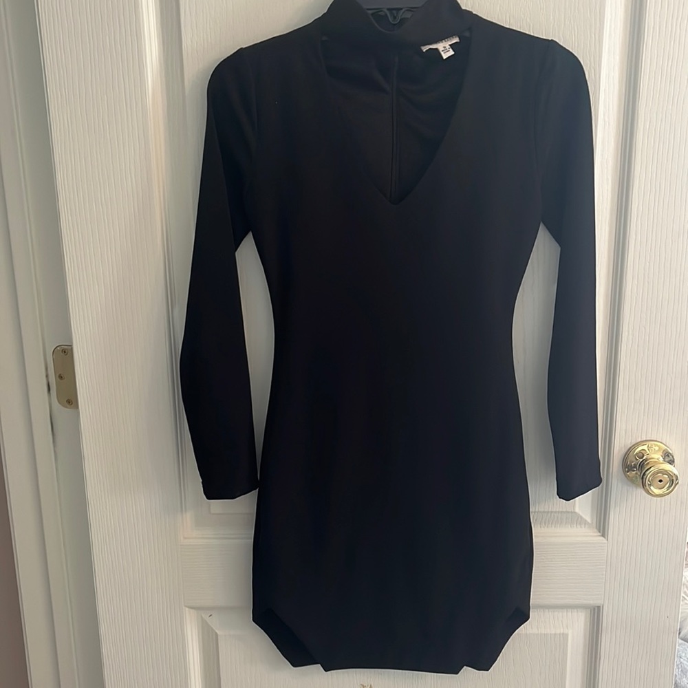 Black, long sleeve dress.